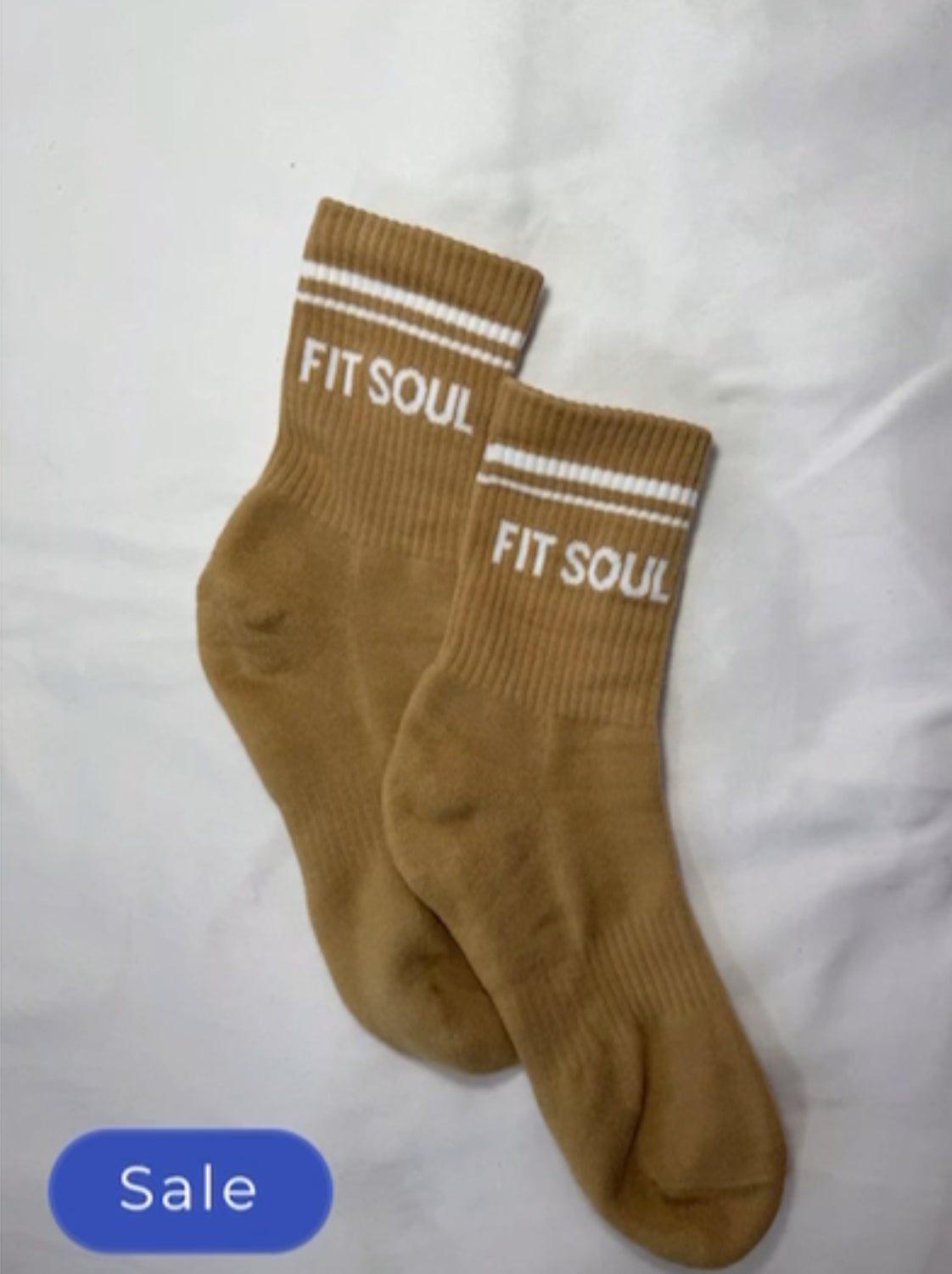 KHAKI HALF CREW SOCKS